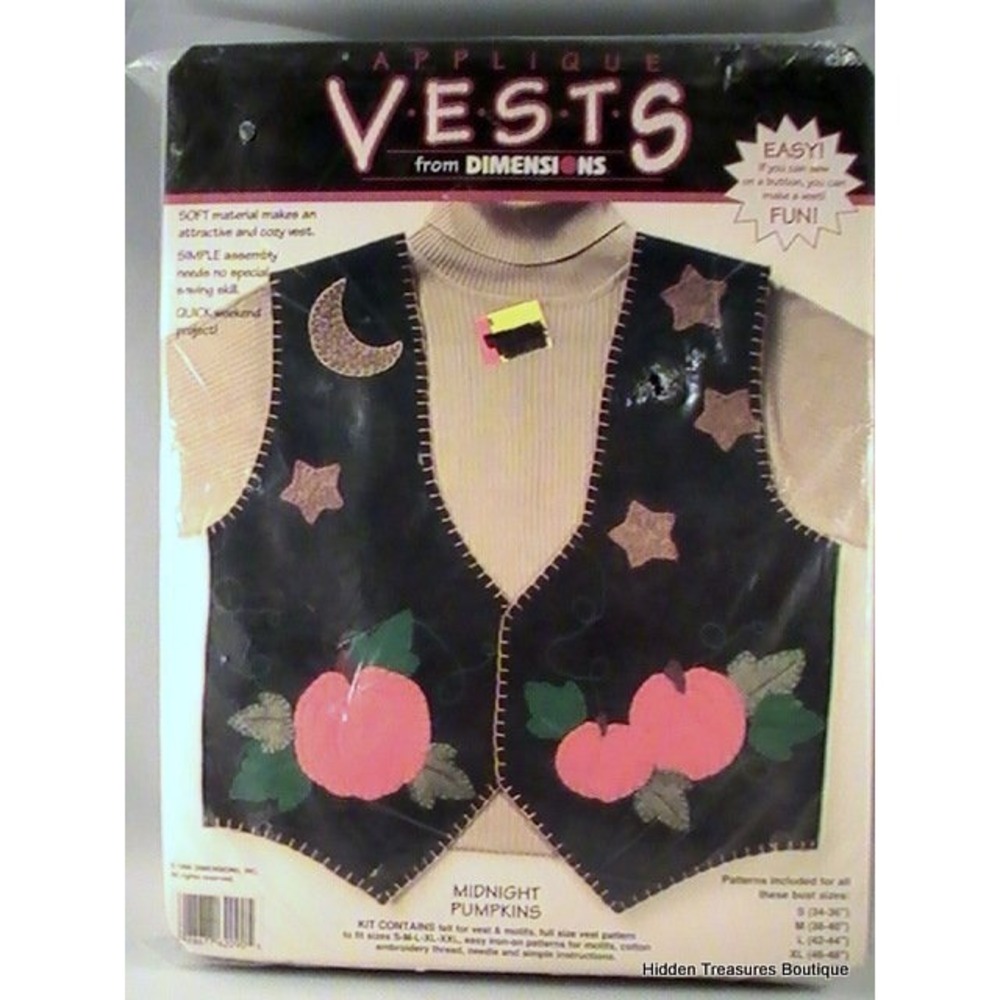 "Midnight‎ Pumpkin" Vests Applique Kit by Dimensions Inc. #62090